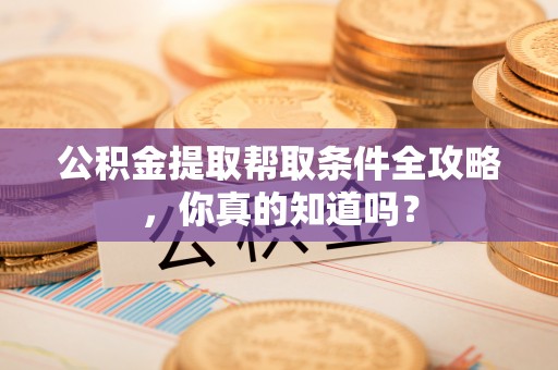 巴音郭楞公积金提取帮取条件全攻略，你真的知道吗？